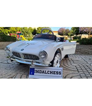 COCHE CLÁSICO BMW507 para niños 12V, MANDO RC, BLANCO -  INDA520-RA-LE